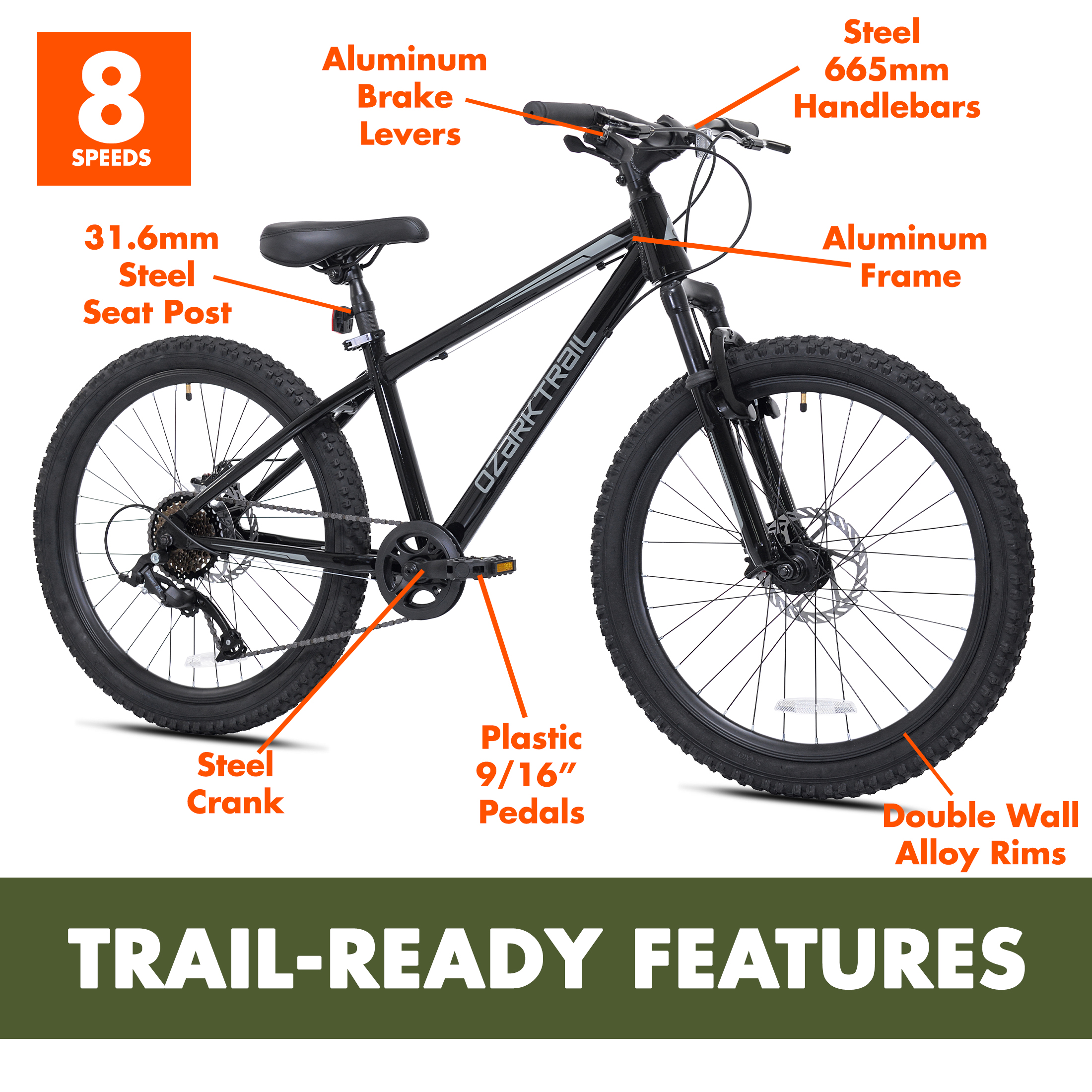 Ozark Trail Timber 24 in Mountain Bicycle, 8-Speed photo 5