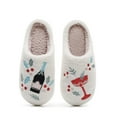 thumbnail image 5 of Christmas Slipper for Women Men Non-Slip Round Toe Slip-on Warm Slides Flats Christmas Wine Bottle Winter Casual Cozy Indoor Home House Slippers for Couple, 5 of 9