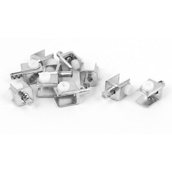 Adjustable 3mm-8mm Thick Rectangle Glass Shelf Bracket Clamps Clip Holder 10pcs