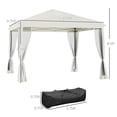 thumbnail image 3 of Outsunny 10' x 10' Pop Up Canopy Tent with Netting, Instant Gazebo, Ez up Screen House Room with Carry Bag, Height Adjustable, for Outdoor, Garden, Patio, Beige, 3 of 5