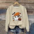thumbnail image 1 of Ailaofu Women's Halloween Printed Round Neck Casual Sports Long Sleeve Sweatshirt Top Sweatshirt Loose Soft Long Sleeve Pullover Tops, 1 of 6