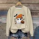 thumbnail image 1 of Ailaofu Women's Halloween Printed Round Neck Casual Sports Long Sleeve Sweatshirt Top Sweatshirt Loose Soft Long Sleeve Pullover Tops, 1 of 6