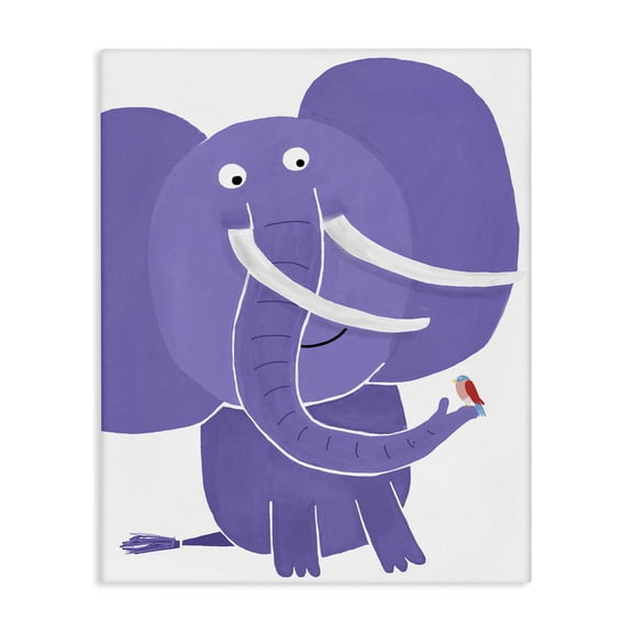 Stupell Industries Cottage Elephant & Bird Friends Canvas Art, 16 x 20, by Carla Daly