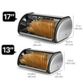 thumbnail image 5 of Stainless Steel Bread Box Holder (17 inch) Metal Roll Up Top Lid Bread Container Storage Bin Keeper for Homemade Cake Buns Loaves Pastries Pancakes Cookies, Ideal for Restaurants Home Kitchen, 5 of 7
