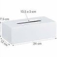 thumbnail image 4 of Relaxdays Tissue Box, Tissue Dispenser Bathroom, Kitchen, Bamboo Wood, HLP: 7.5 x 24 x 12 cm, White, 4 of 4
