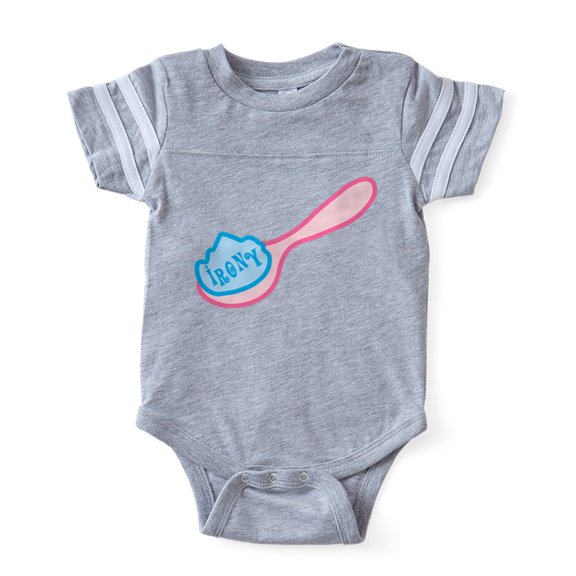 CafePress - Spoonful Of Irony - Cute Infant Baby Football Bodysuit