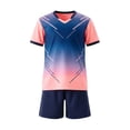 thumbnail image 3 of Vornjynx Boys Active Outfit Sets Short Sleeve Tee and Breathable Shorts Quick Dry Comfort Breathable Kids Summer Basketball Soft Activewear 2 Piece Pink Size 5, 3 of 8