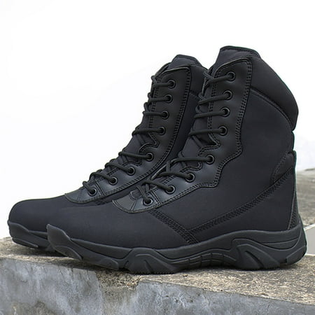 

YOUSNH Mes and Women Camouflage Lace up Zipper Boots Comfortable Breathable Durable Water Proof and Damping Desert Boots Men s Shoe Black 10.5