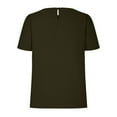 thumbnail image 6 of Tops for Women Crewneck Solid Color Pleated Puff Sleeve T-shirt Ladies Beach Blouse Tunic Tops Women's Summer Clothes, 6 of 6