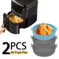 thumbnail image 2 of Bandeja de horno para freidoras de aire, cesta de pollo frito, esterilla, olla de silicona redonda, reemplaza la parrilla, accesorios para freidora de aire, 2 of 4