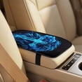 thumbnail image 3 of Xoenoiee Blue Lion Cross Print Car Seat Covers Full Set of 5 for Women Men, Faux Leather Auto Seat Cover Protector with Seat Belt Covers and Center Console Cover, 3 of 7