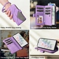 thumbnail image 2 of for Samsung Galaxy S24 FE 5G Wallet Phone Case with 9 Card Holder Zipper Pocket, Magnetic Closure Premium Folio PU Leather Flip Case with Wrist Strap for Samsung Galaxy S24 FE 5G,Purple, 2 of 16