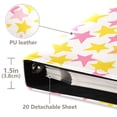 thumbnail image 3 of FORMRS 3 Ring Photo Album 4"x6" Self Adhesive Large Capacity PU Leather Cover, White Stars Pattern, 3 of 8