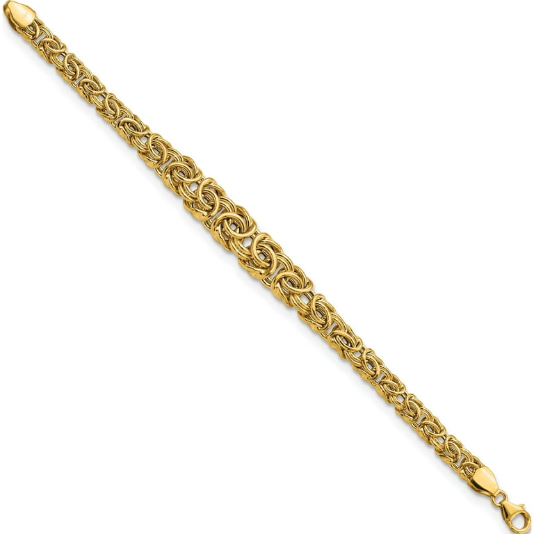 14K Yellow Gold Graduated Byzantine Bracelet 7.25 X 10.3 Made In Italy sf2813 7.25
