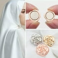 thumbnail image 5 of GKNET 1 Pair Magnetic Button Flower Magnetic Scarf Pin Muslim Magnetic Hijab Pins-Gold, 5 of 9