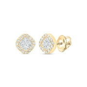 GND 182855 0.16 CTW Diamond P1 Gift Clover Baguette Earring