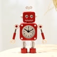 thumbnail image 2 of Reloj despertador Creative Red Robot metálico silencioso que no hace tictac, 2 of 2