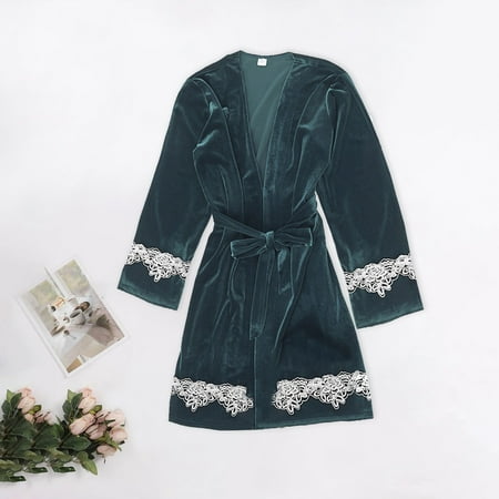 

Aueoe Bath Robes Female Lounge Sets For Women Nightgown Gold Velvet Pajamas Lace Robes Underwear Sleepwear Trousers Clearance
