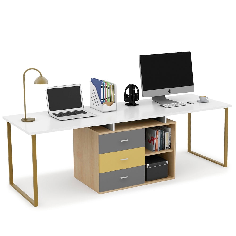 Tribesigns 87 Extra Long Computer Desk For Two Person Adjustable