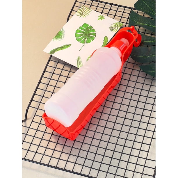 1pc Pink Portable Pet Outdoor Water Bottle, Drink Cup, Feeder, Travel Bowl For Walking, Hiking, And Traveling