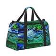 thumbnail image 2 of Easygdp Colorful Stained Glass Crocodile Bolsa de Gimnasio, Bolsa de Viaje Duffel, Bolsa de Fin de Semana con Compartimentos, Bolsa de Mano para Noche, 2 of 7