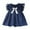 Blue, variant on Mercatoo Girls Summer Dress Bow Small Flying Sleeve Crew Neck A Line Skirt School Casual Going Out Long Knit Dress