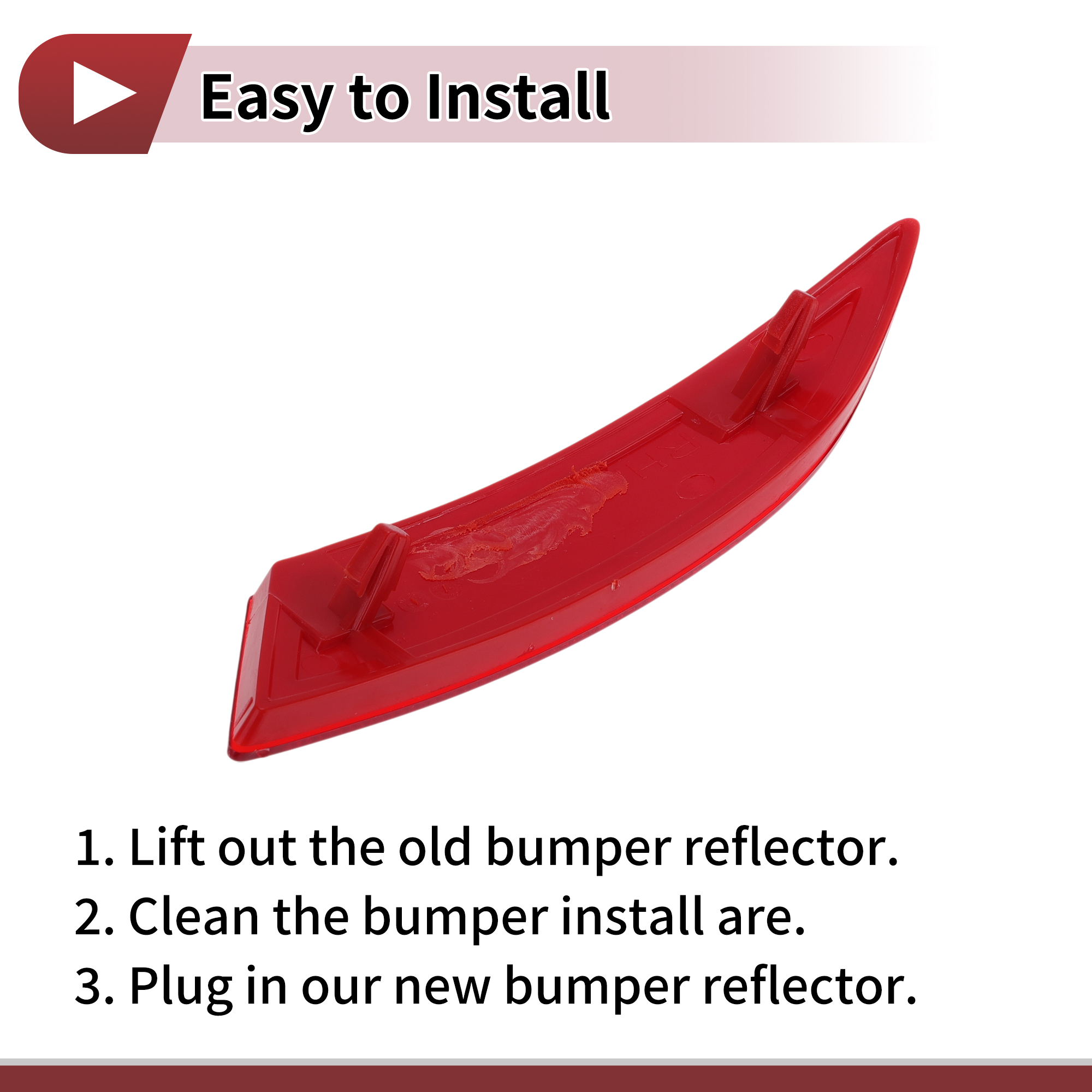 Unique Bargains Bumper Reflector Side Marker for Ford Focus 2012-2018 Rear Right Bumper