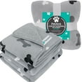 thumbnail image 2 of PetAmi Waterproof Dog Blanket For Large Giant Dogs, Pee Proof Pet Blanket Sherpa Fleece Crate Cover, Reversible Cat Throw Bed Kennel Protector, Soft Plush Washable Pad (Queen 90x90, Bone Print Gray), 2 of 7