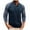 Dark Blue, variant on Mens Patchwork Henley Shirt Casual Button Color Block Long Sleeve Pullover Slim Stretch Polo Shirts