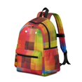 thumbnail image 2 of Red and Blue Checkered Pattern Backpack for School, Cute School Bag with Adjustable Shoulder Straps and Padded Back, 13.4"x11"x4.7", 2 of 5