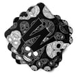 thumbnail image 2 of Letter W Day of the Dead Skulls Black Foam Coaster Set of 4, 2 of 3