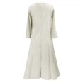 thumbnail image 3 of Pisexur Maxi Robe pour Femmes Imprimé Floral de Printemps Manches Longues Décontractée Ourlet Ample Robe Longue Irrégulière, 3 of 5