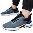 thumbnail image 2 of GrmtClth Breathable Mesh Air Cushion Walking Sneakers for Men Lightweight Lace Up Shock Absorb Platform Casual Athletic Trainers Blue (US/9), 2 of 6