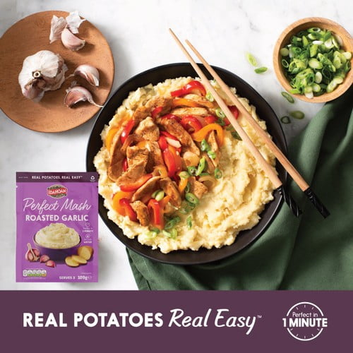 Idahoan Roasted Garlic Mash 109g, British Import (Pack of 2)