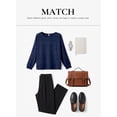 thumbnail image 3 of Eytino Sweaters for Women Long Sleeve Crewneck Pullover Business Casual Tunic Tops, 3 of 10