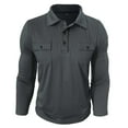 thumbnail image 5 of KKBOTIVE Long Sleeve Polo Shirts for Men Casual Collared Polo Shirt Cozy Pullover Fashion Fall Spring Clothes Mens Apparel ( Grey Size: L ), 5 of 7