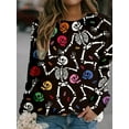 thumbnail image 2 of Women's Halloween Pumpkin Print Sweatshirt - Casual Long Sleeve Pullover for Comfortable and Stylish Look, 2 of 5