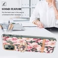 thumbnail image 2 of Allytech Floral Series Soft TPU Back Cover Ring Holder Kickstand Bumper Translucent Shockproof Slim Shell Cell Phone Case Cover for Apple iPhone 11 Pro Max, Pink Flower, 2 of 4
