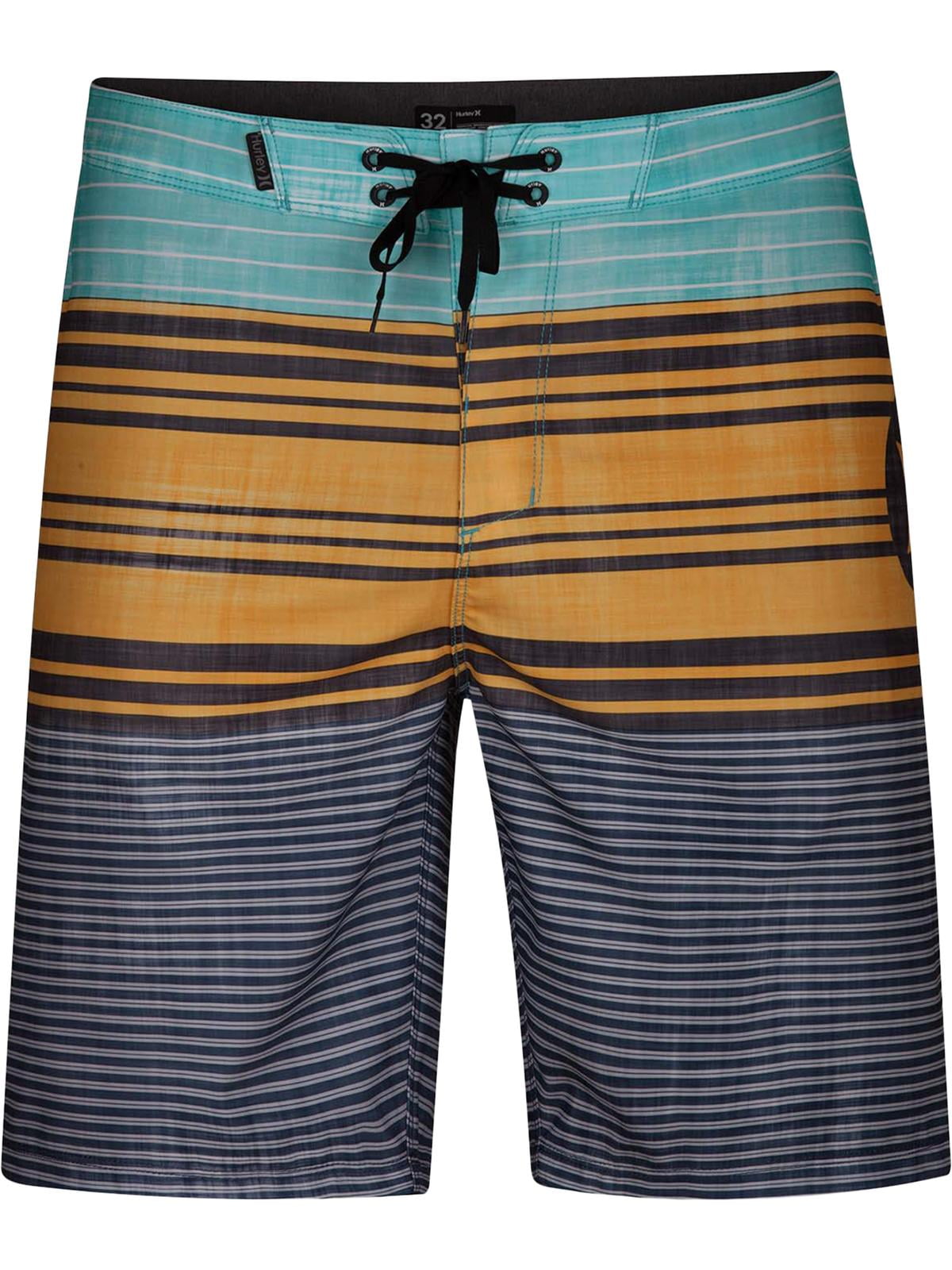 Hurley - Hurley Mens Striped Swim Trunks Board Shorts - Walmart.com ...