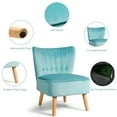 thumbnail image 6 of Kadyn Accent Chair, Club Chairs, Wingback Chairs,Reading Lounge Chair,Armless Accent Chair Tufted Velvet Leisure Chair-Green, 6 of 9