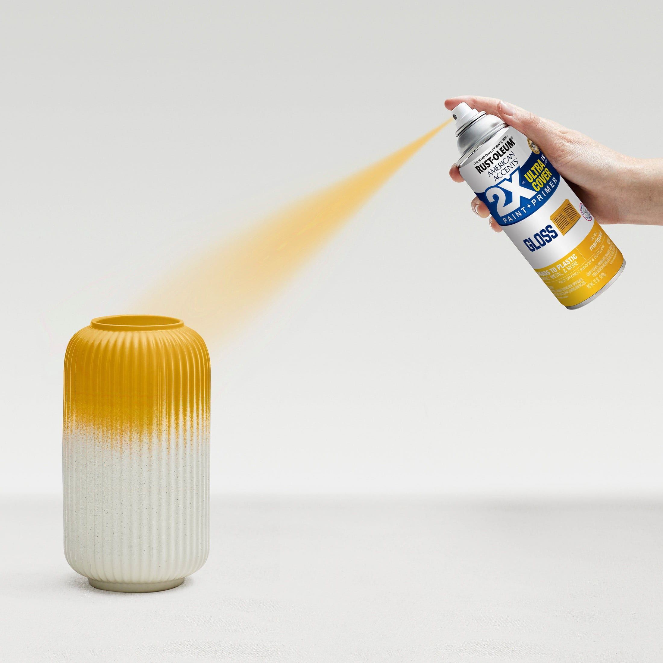 (2 pack) Marigold, Rust-Oleum American Accents 2X Ultra Cover Gloss Spray Paint-327896, 12 oz