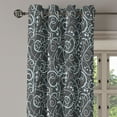 thumbnail image 3 of Ambesonne Abstract Floral Grommet Curtain, Vintage Geometric, 50"x60", Charcoal Grey Pale Blue, 3 of 5