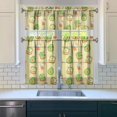thumbnail image 3 of Avocado Art Kitchen Curtains Set, Fruit Print Tier and Valance with Green Kawaii Pattern, Cute Healthy Window Drapes for Kitchen, Office or Dining Room, 3 of 6