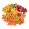 thumbnail image 5 of sunsanly 200Pcs Artificial Maple Leaf Realistic Fake Silk Colorful Fall Maple Leaves Decoration Halloween Party Thanksgiving Day Autumn Festival Decor Photo Props, 5 of 8