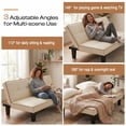 thumbnail image 3 of Lifarythm Futon Sofa Bed, Futon Couch with 3 Adjustable Backrest Convertible Twin Size Modern PU Leather Sleeper Sofa for Living Room 69", Beige, 3 of 9