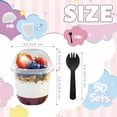 thumbnail image 2 of 50 Pack 12oz Plastic Parfait Cups with Dome Lids,Yogurt Parfait Cups with Sporks,Clear Plastic Cup with Dome Lids(No Hole) for Yogurt,Dessert,Ice Cream,Cupcake,Snacks,Pudding,Fruits, 2 of 4