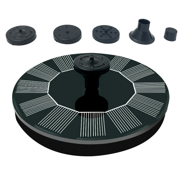 Fuente solar flotante de 13 cm para jardín, piscina, estanque, fuente de exterior con panel solar, minifuente de agua para piscina, estanque y jardín (negra)