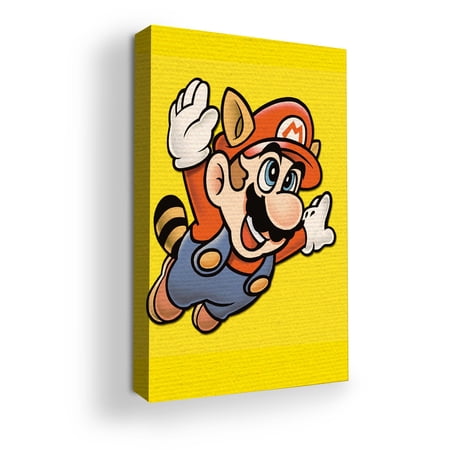 Super Mario Canvas Wall Art by Mavis Print- 16x20 inches Video Game Wall Decor | HD Printed & Wooden framed wall art | Modern Wall Decor for Gift | Made in USA