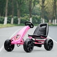 thumbnail image 2 of Go Kart Pedal Car Kids Ride On Toys Pedal Powered 4 Wheel Adjustable Seat Pink, 2 of 12