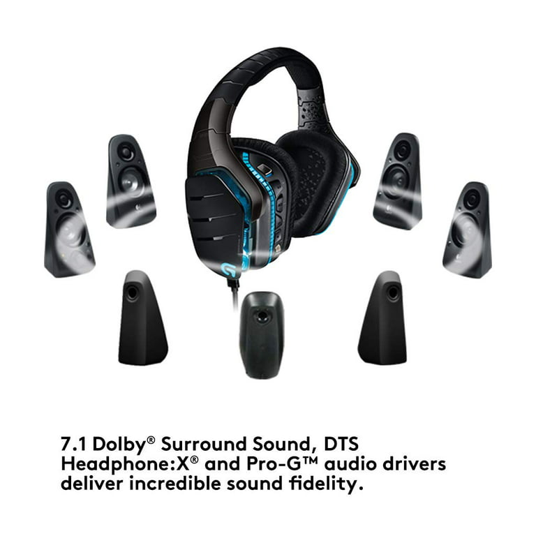 Logitech G933 Artemis Spectrum Wireless RGB 7.1 Dolby and DTS Headphone Surround Sound Gaming Headset PC, Xbox One, Switch, and Mobile Compatible Advanced Audio Drivers Black - Walmart.com